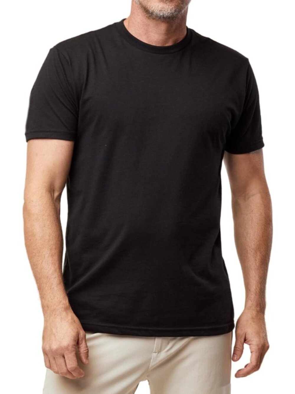 Men's Fitted Crew Neck T-Shirts - Soft Cotton-Poly Blend, Short Sleeve, Tag-Free